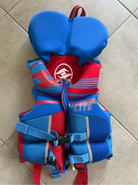 Hyperlite Kids Life Jacket PFD in Blue & Red